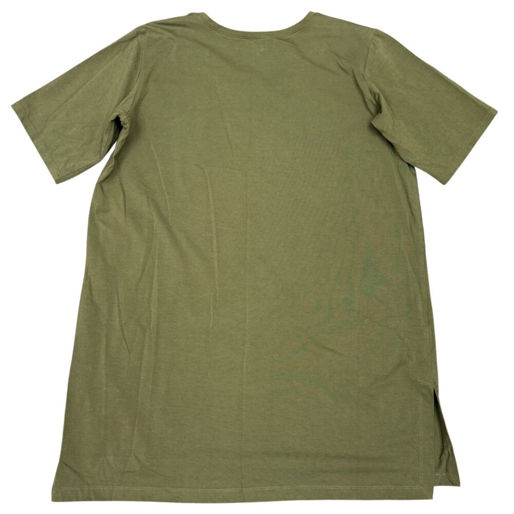 EILEEN FISHER Organic Pima Cotton Jersey T-Shirt Dress "Seaweed" F17OJ | Size L - Picture 7 of 12